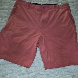 Izod Men's Brick Red Flat Front Shorts